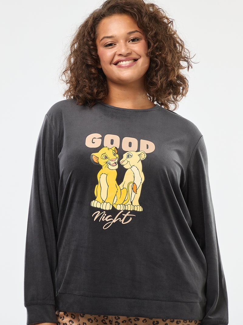 2-delige fleece pyjamaset 'Simba' 'De Leeuwenkoning' 'Disney' Grijs - Kiabi