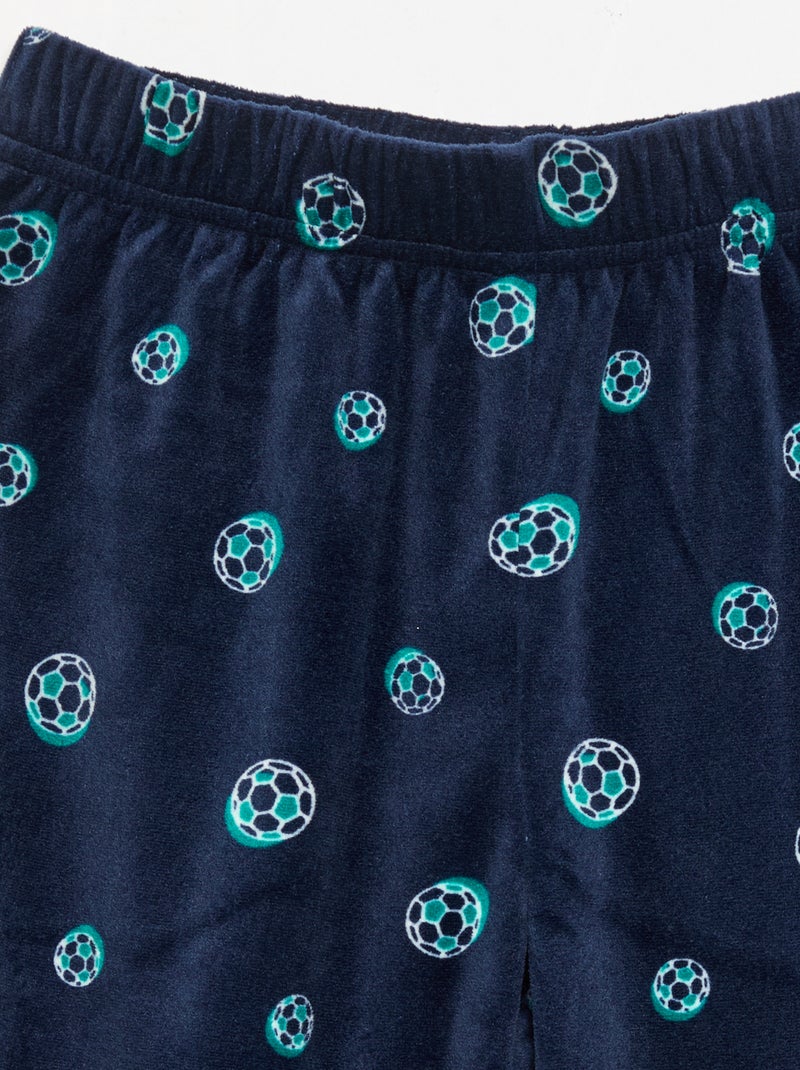 2-delige fleecepyjama - sweatshirt en broek Blauw - Kiabi
