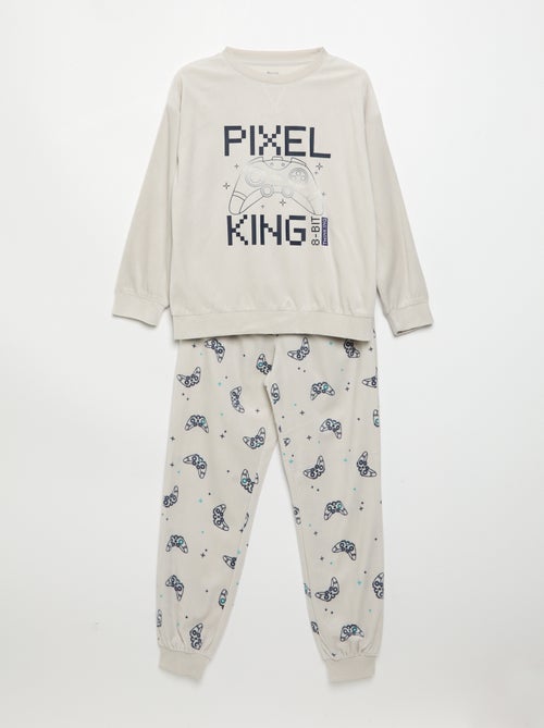 2-delige fleecepyjama - sweatshirt en broek - Kiabi