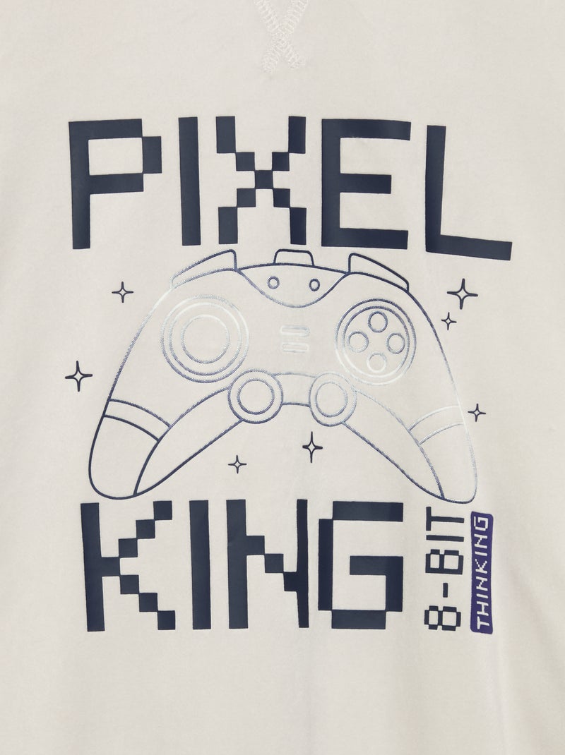 2-delige fleecepyjama - sweatshirt en broek Grijs - Kiabi