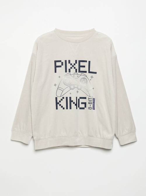 2-delige fleecepyjama - sweatshirt en broek - Kiabi