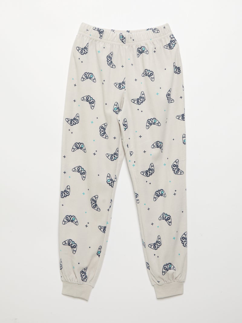 2-delige fleecepyjama - sweatshirt en broek Grijs - Kiabi