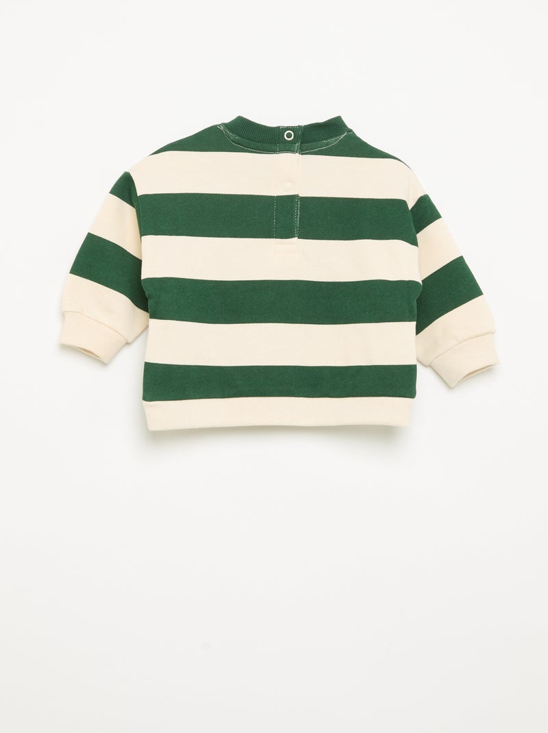 2-delige fleeceset - sweatshirt + sporttraining Donkergroen - Kiabi