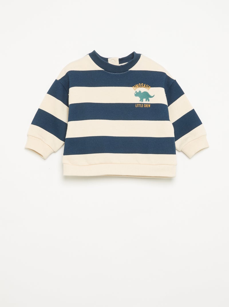 2-delige fleeceset - sweatshirt + sporttraining Marineblauw - Kiabi
