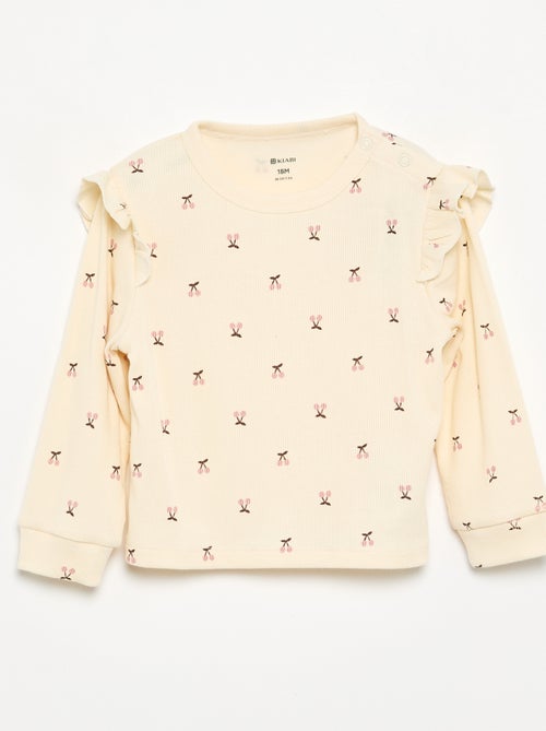 2-delige geprinte pyjama van ribstof - Kiabi