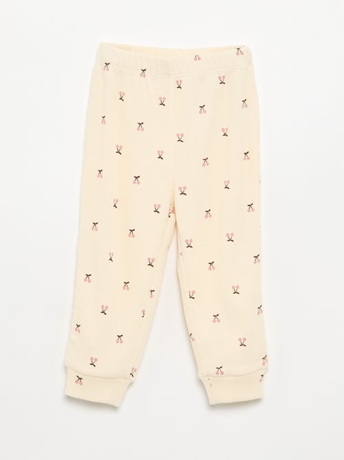 2-delige geprinte pyjama van ribstof - Kiabi