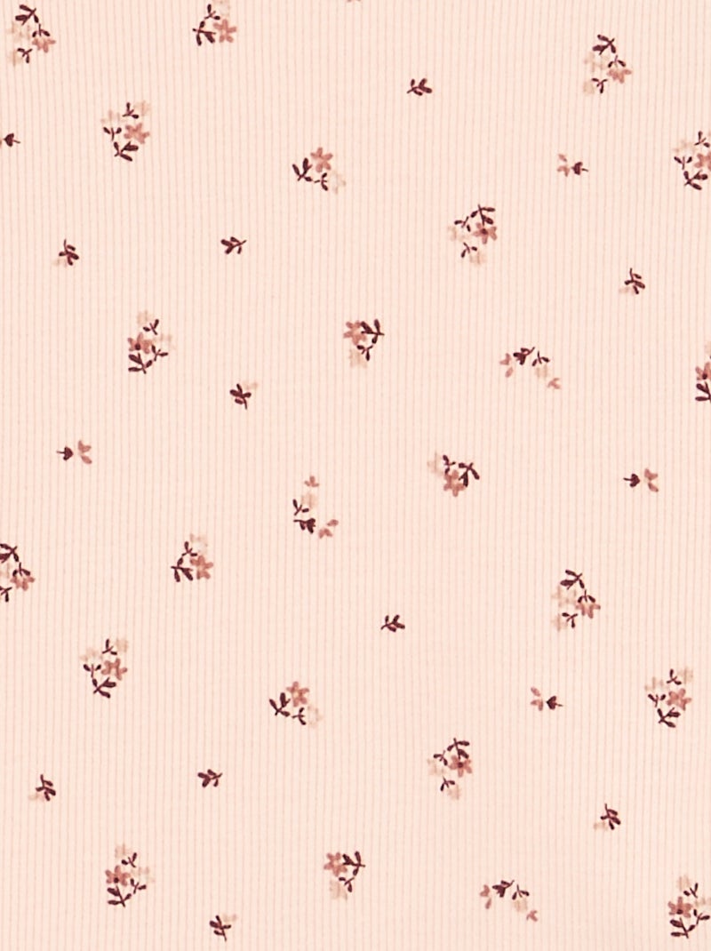 2-delige geprinte pyjama van ribstof Rose - Kiabi