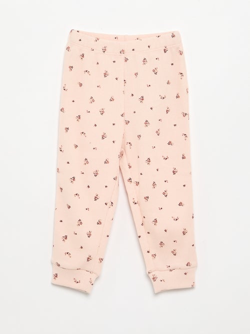 2-delige geprinte pyjama van ribstof - Kiabi