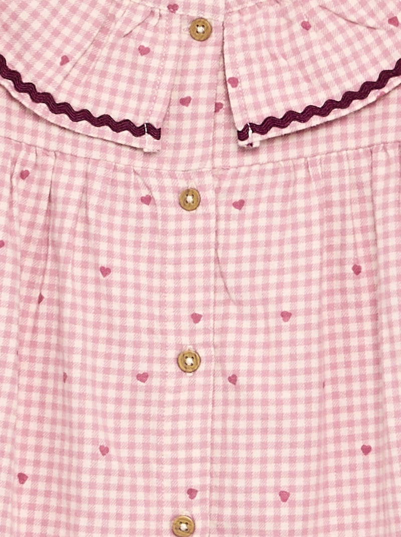 2-delige geruite pyjamaset Rose - Kiabi