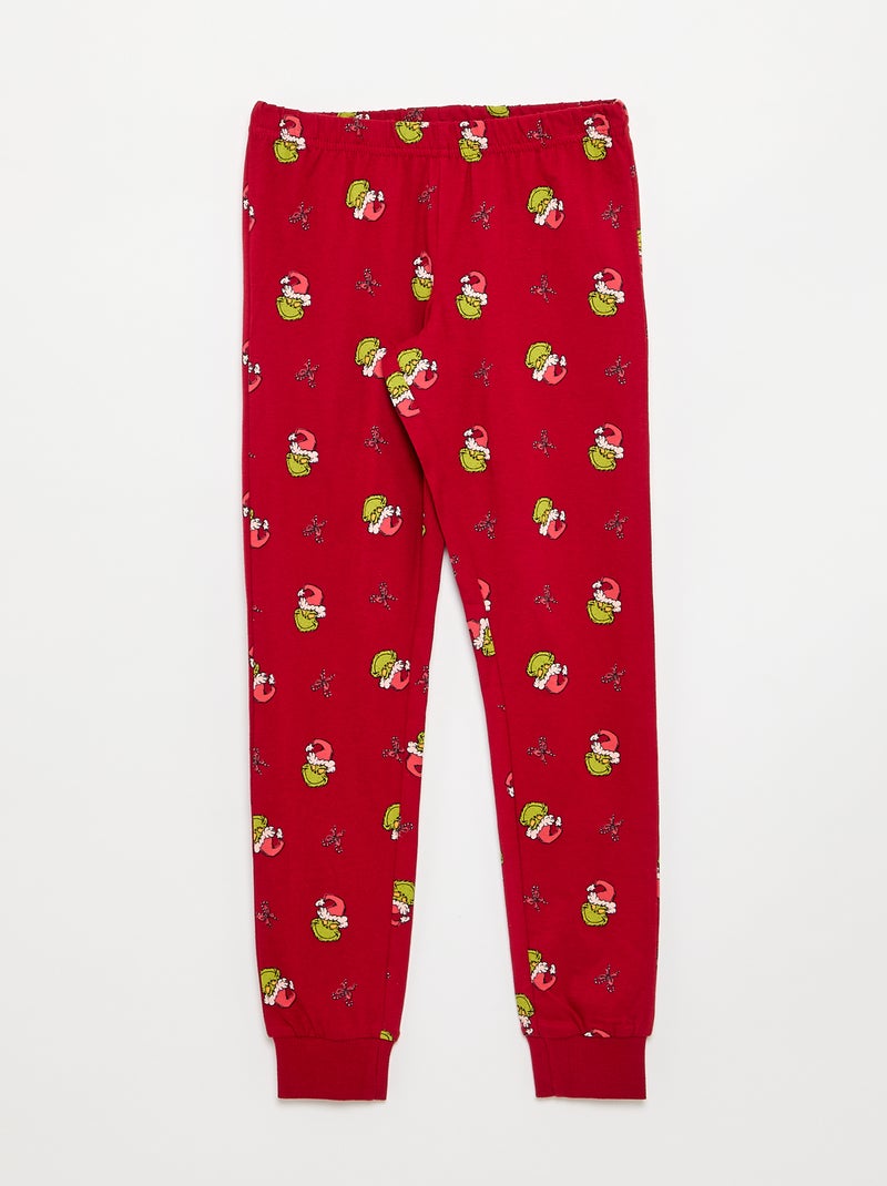 2-delige 'Grinch' kerstpyjamaset met T-shirt en broek Rood - Kiabi