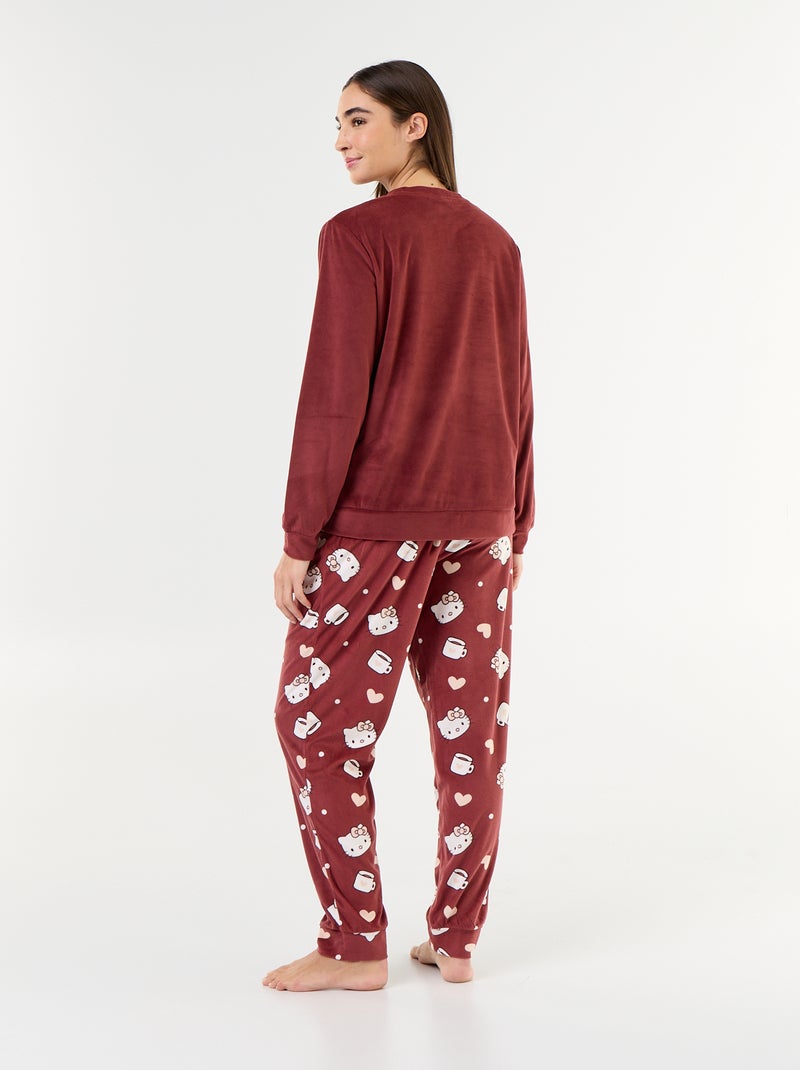 2-delige 'Hello Kitty' lange pyjama Bordeaux - Kiabi