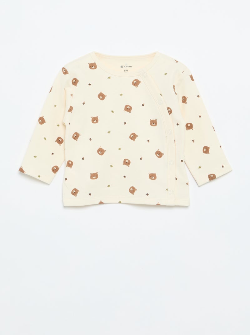 2-delige interlock pyjamaset Biege - Kiabi