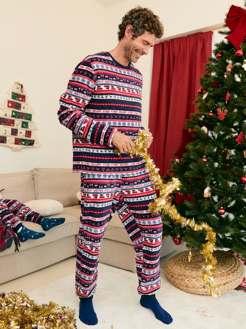 2-delige jacquard pyjama van fleece - Kiabi