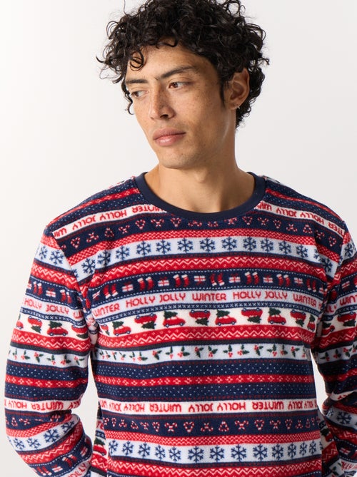 2-delige jacquard pyjama van fleece - Kiabi