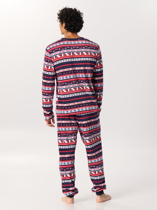 2-delige jacquard pyjama van fleece - Kiabi