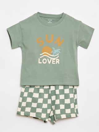 2-delige katoenen set: T-shirt + short