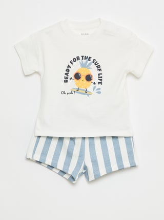 2-delige katoenen set: T-shirt + short
