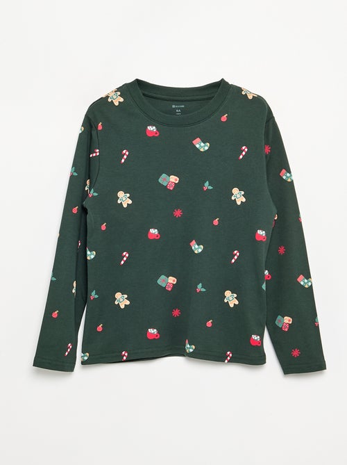 2-delige kerstpyjama - T-shirt met lange mouwen + broek - Kiabi 2-delige kerstpyjama - T-shirt met lange mouwen + broek - Kiabi