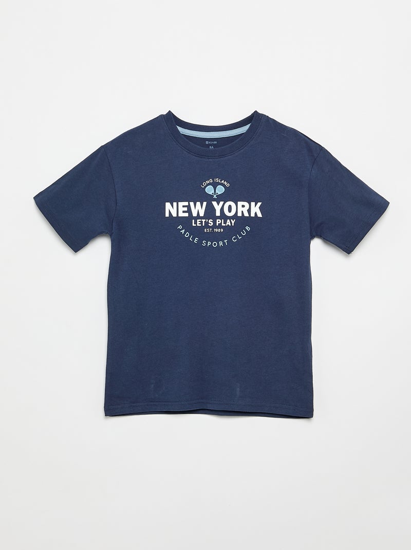 2-delige korte pyjamaset - T-shirt + short Blauw - Kiabi