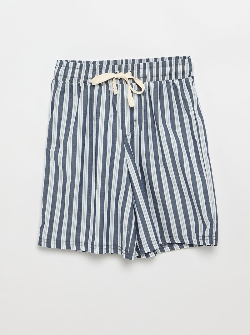 2-delige korte pyjamaset - T-shirt + short Blauw - Kiabi