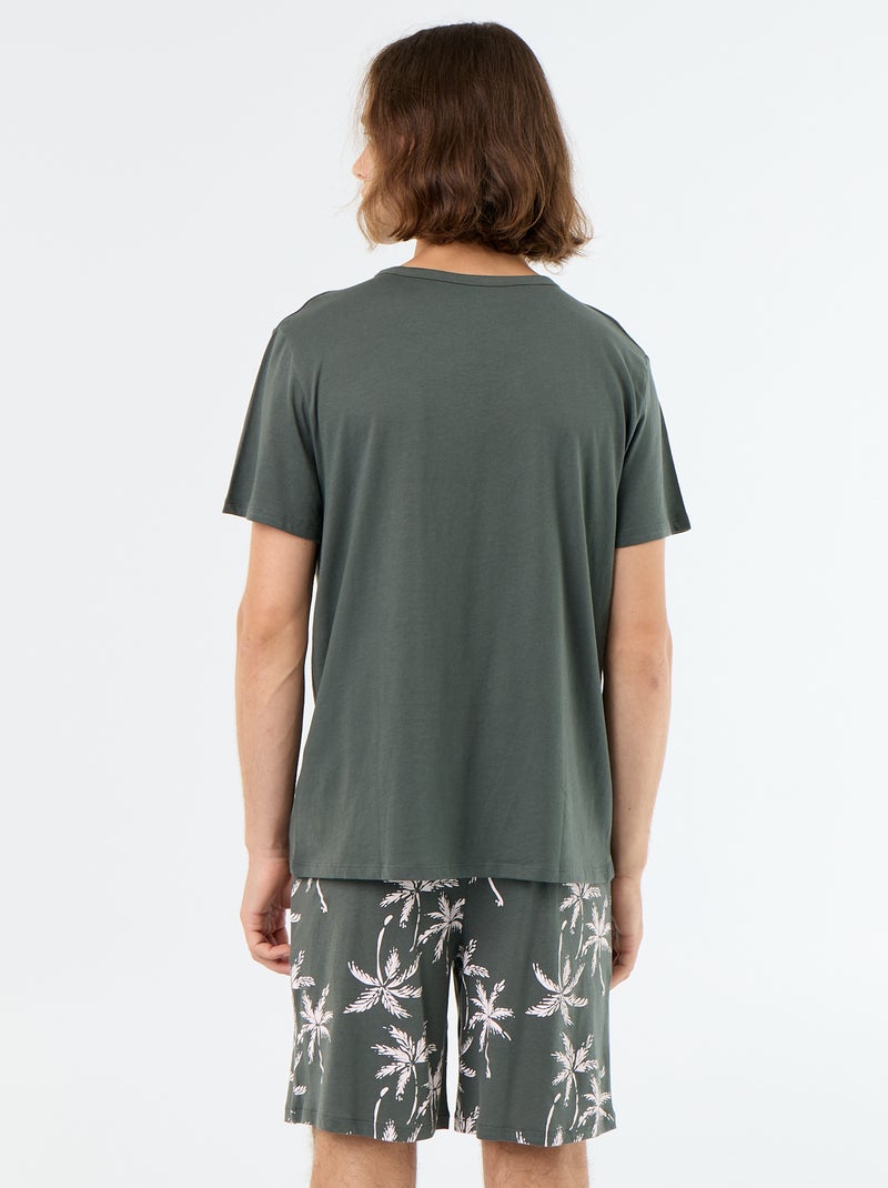 2-delige korte pyjamaset - T-shirt + short Groen - Kiabi