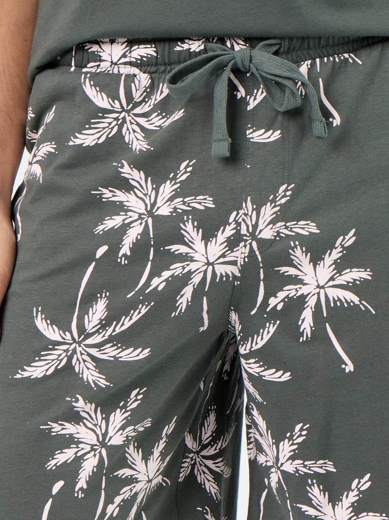 2-delige korte pyjamaset - T-shirt + short Groen - Kiabi