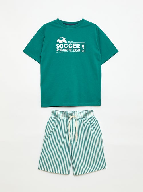 2-delige korte pyjamaset - T-shirt + short - Kiabi