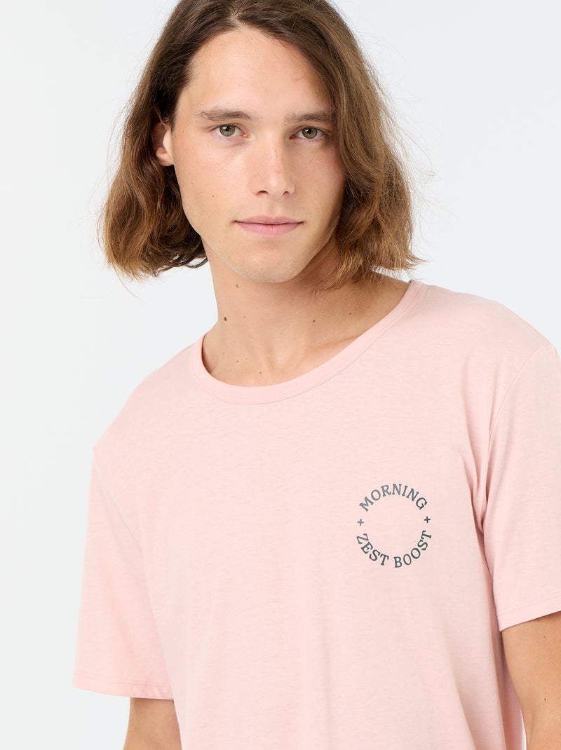 2-delige korte pyjamaset - T-shirt + short Rose - Kiabi