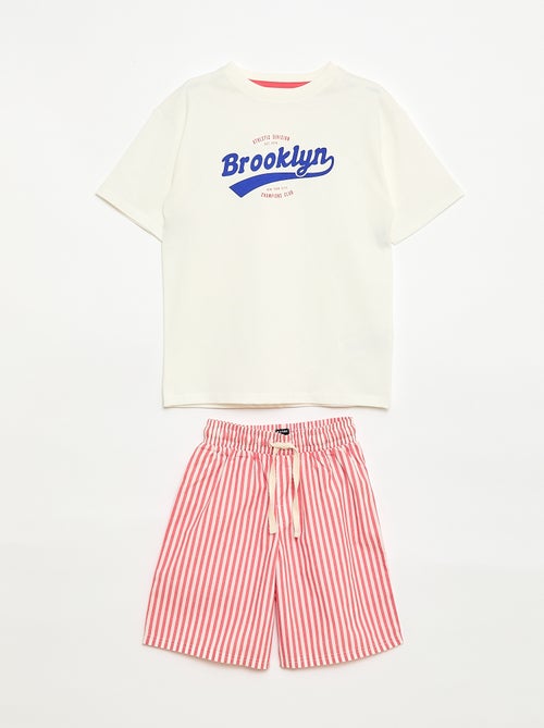 2-delige korte pyjamaset - T-shirt + short - Kiabi