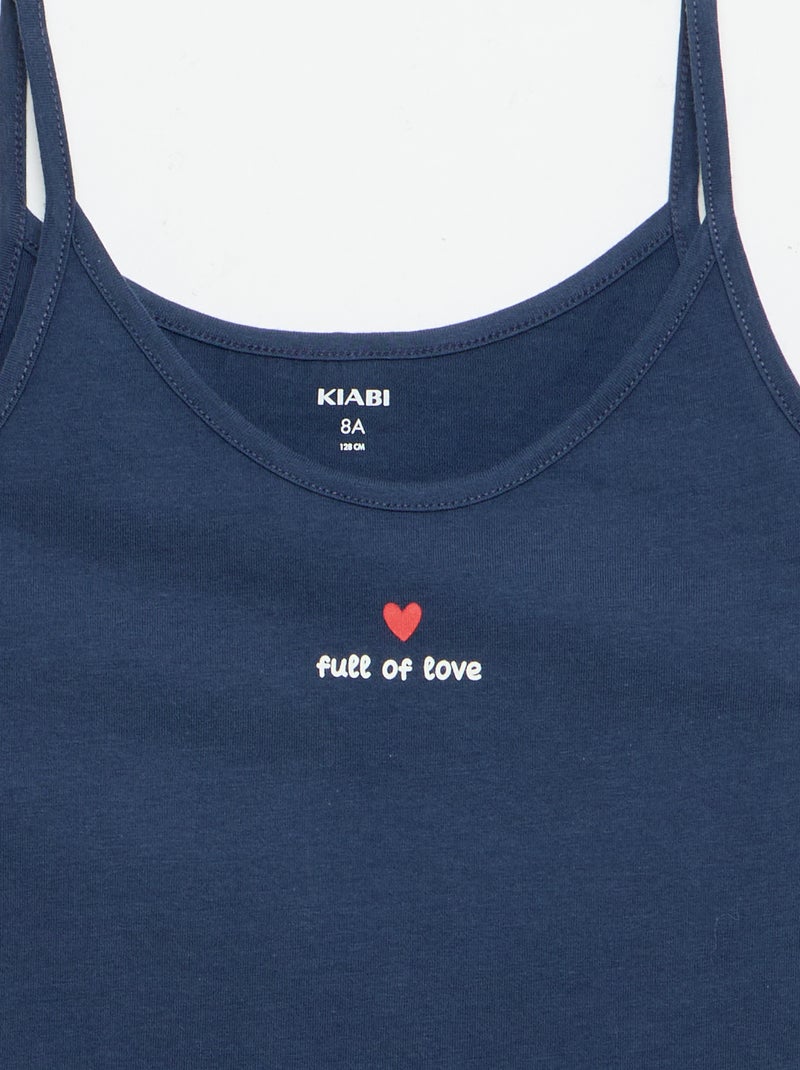 2-delige korte pyjamaset: débardeur en short Blauw - Kiabi