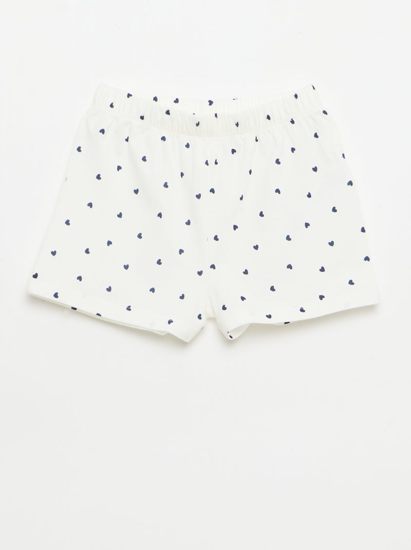 2-delige korte pyjamaset: débardeur en short Blauw - Kiabi