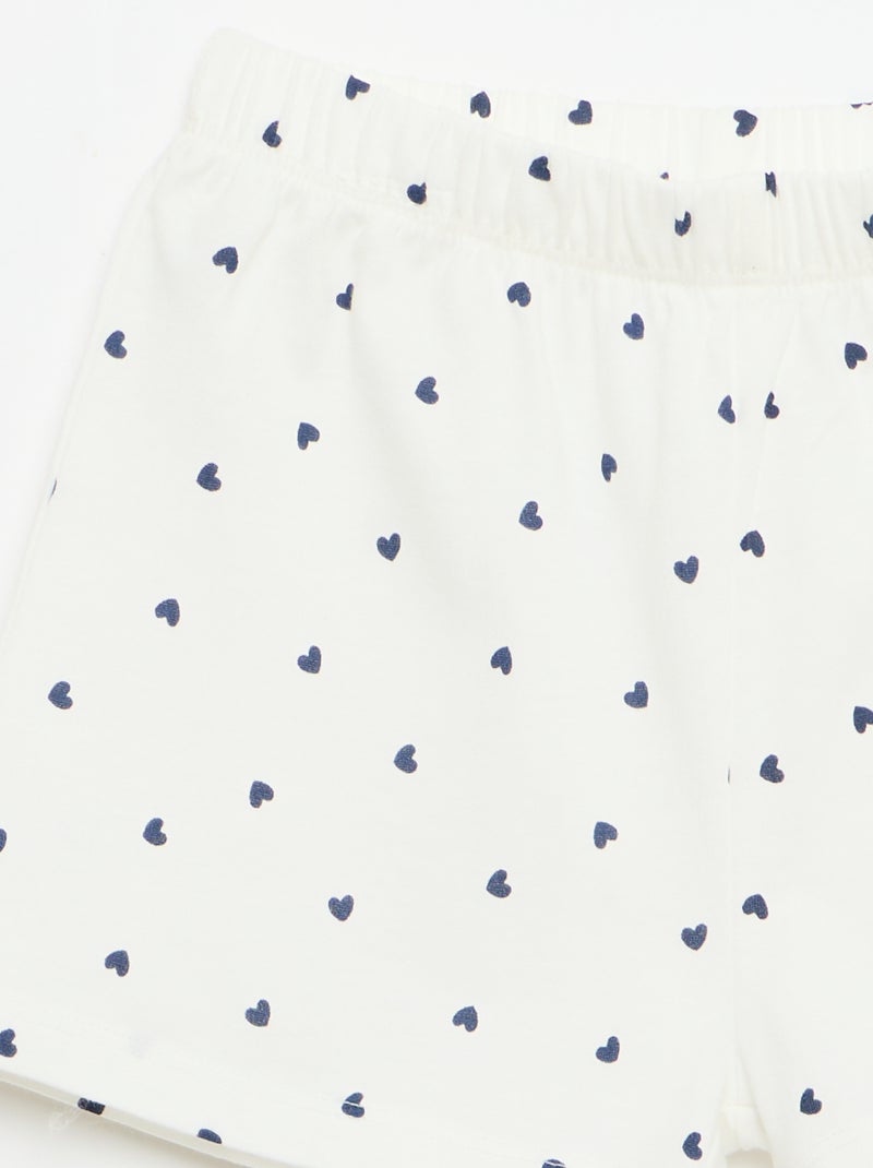 2-delige korte pyjamaset: débardeur en short Blauw - Kiabi