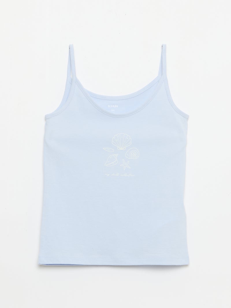2-delige korte pyjamaset: débardeur en short Blauw - Kiabi