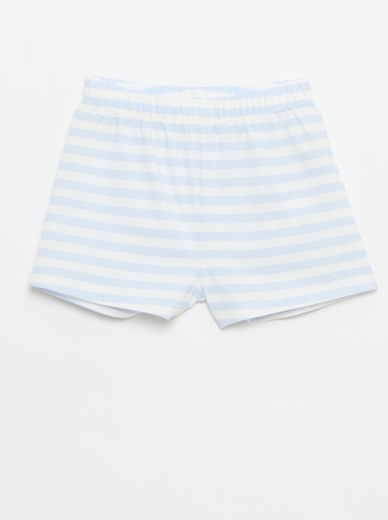 2-delige korte pyjamaset: débardeur en short Blauw - Kiabi