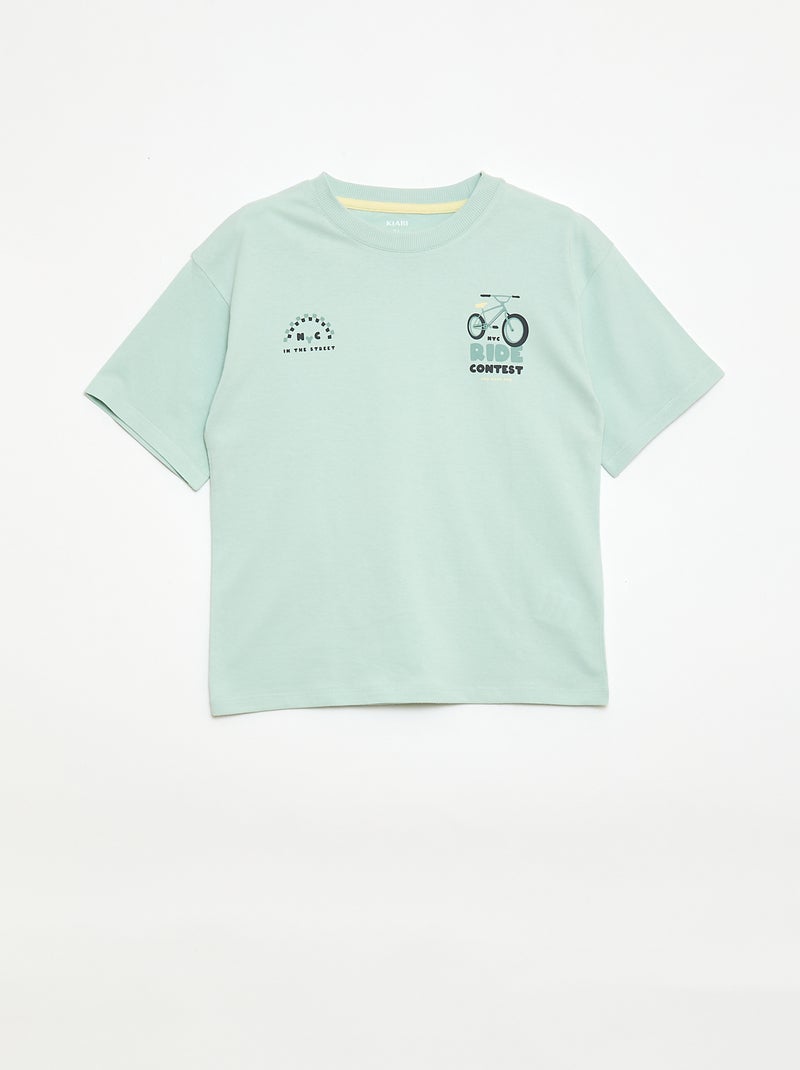 2-delige korte pyjamaset met T-shirt en short Groen - Kiabi