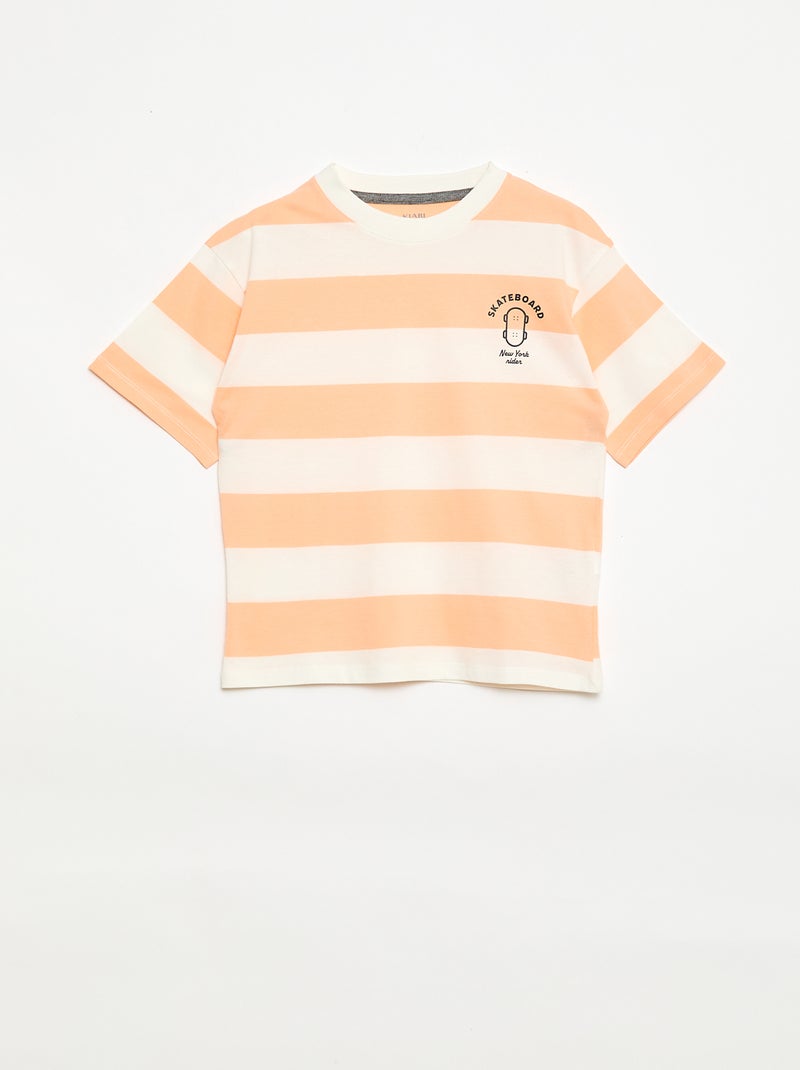 2-delige korte pyjamaset met T-shirt en short Oranje - Kiabi