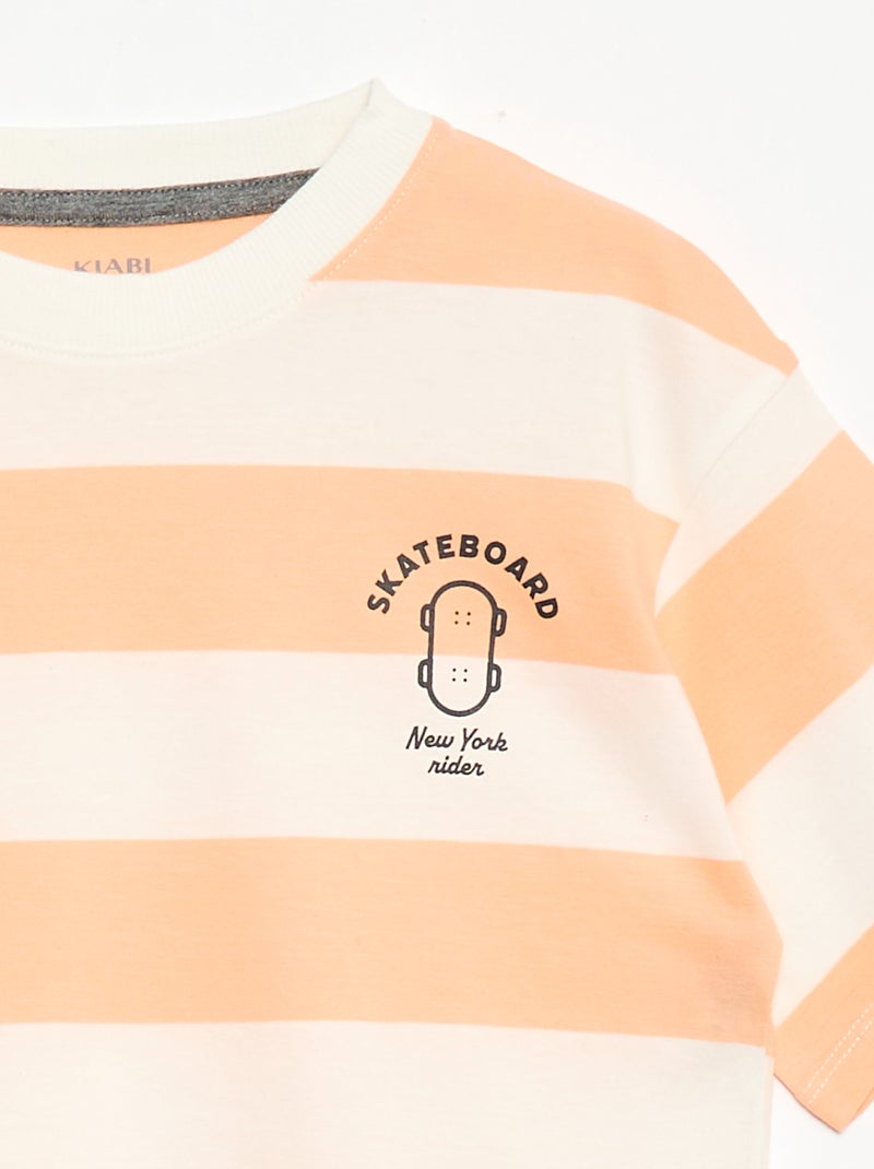 2-delige korte pyjamaset met T-shirt en short Oranje - Kiabi