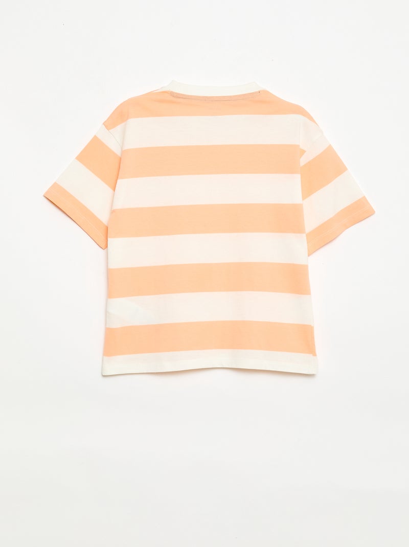 2-delige korte pyjamaset met T-shirt en short Oranje - Kiabi