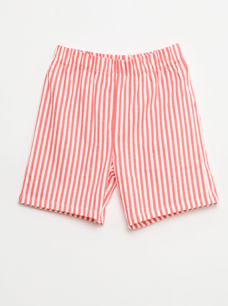 2-delige korte pyjamaset met T-shirt en short Rood - Kiabi
