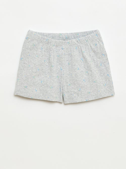 2-delige korte pyjamaset met topje en short met print - Kiabi