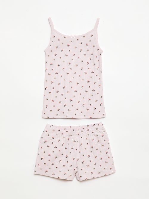 2-delige korte pyjamaset met topje en short met print - Kiabi