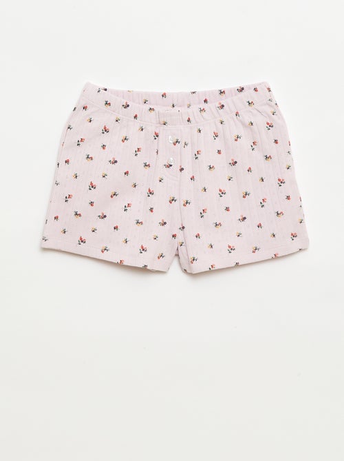 2-delige korte pyjamaset met topje en short met print - Kiabi