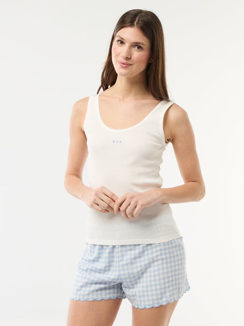 2-delige korte pyjamaset met vichyruit - Kiabi