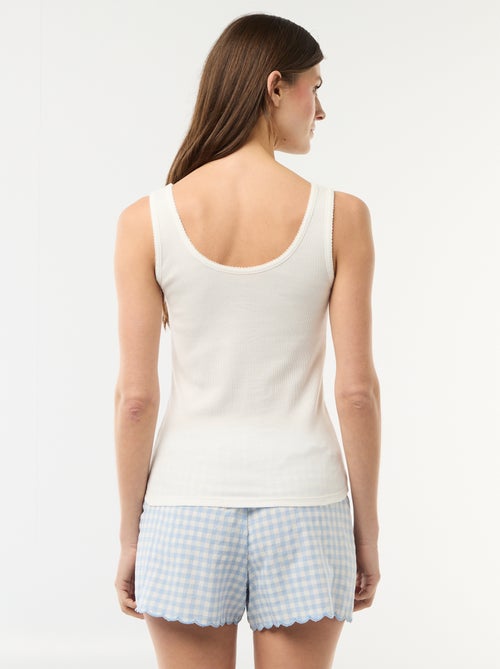 2-delige korte pyjamaset met vichyruit - Kiabi