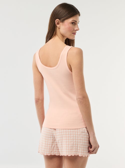 2-delige korte pyjamaset met vichyruit - Kiabi