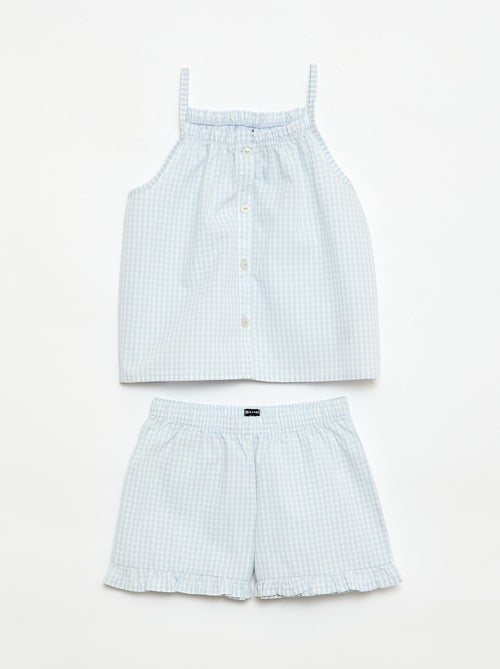 2-delige korte pyjamaset met vichyruit - Kiabi
