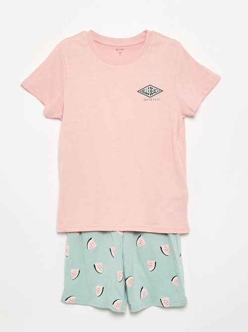 2-delige korte pyjamaset short + T-shirt - Kiabi