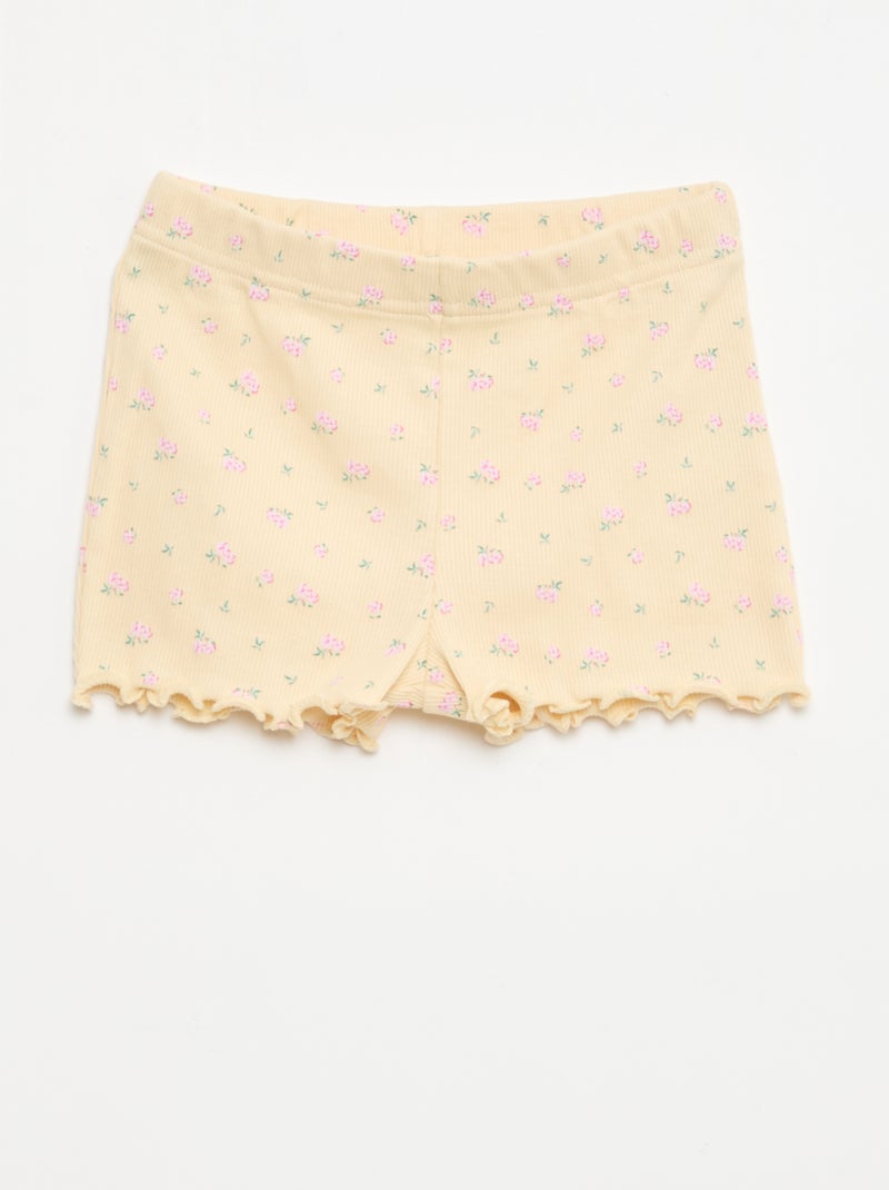 2-delige korte pyjamaset T-shirt + short Biege - Kiabi