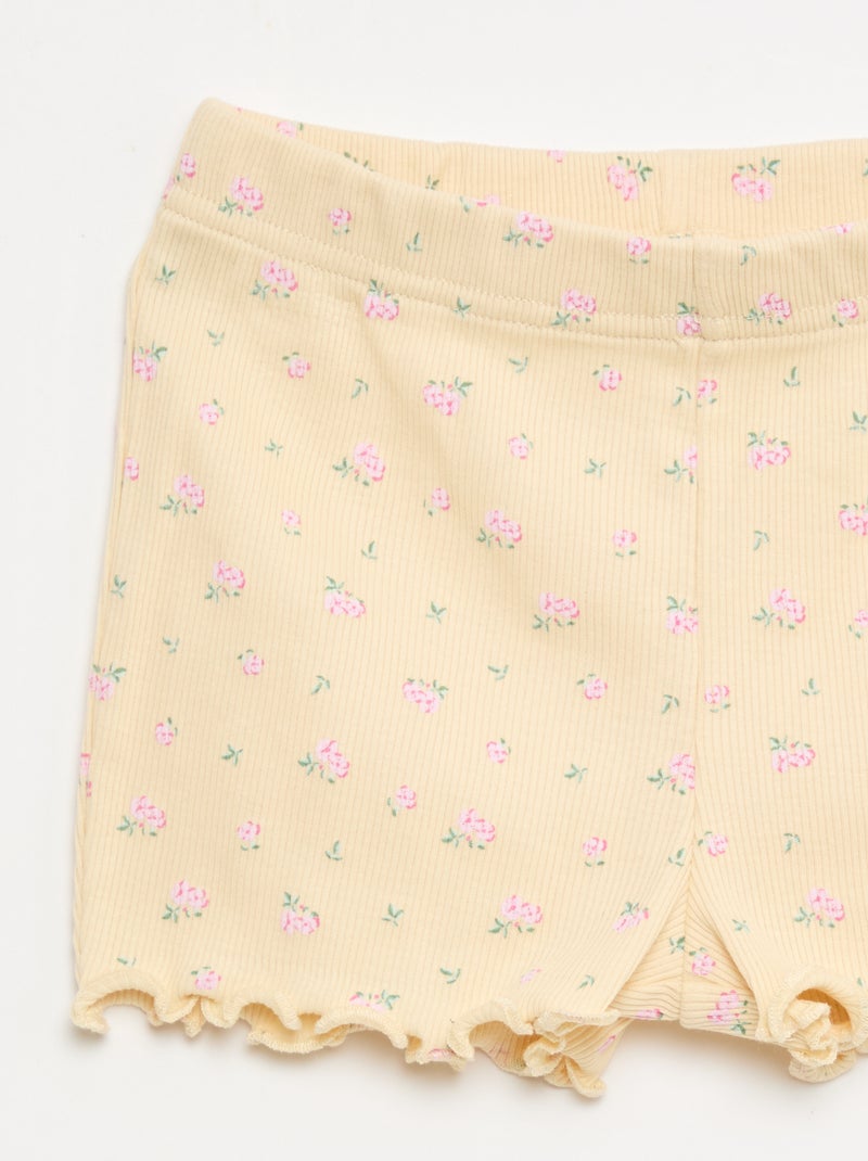 2-delige korte pyjamaset T-shirt + short Biege - Kiabi