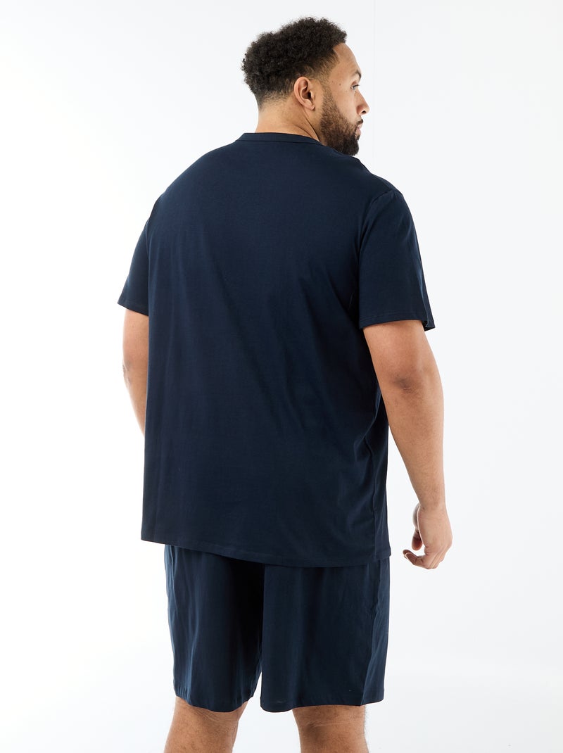 2-delige korte pyjamaset T-shirt + short Blauw - Kiabi